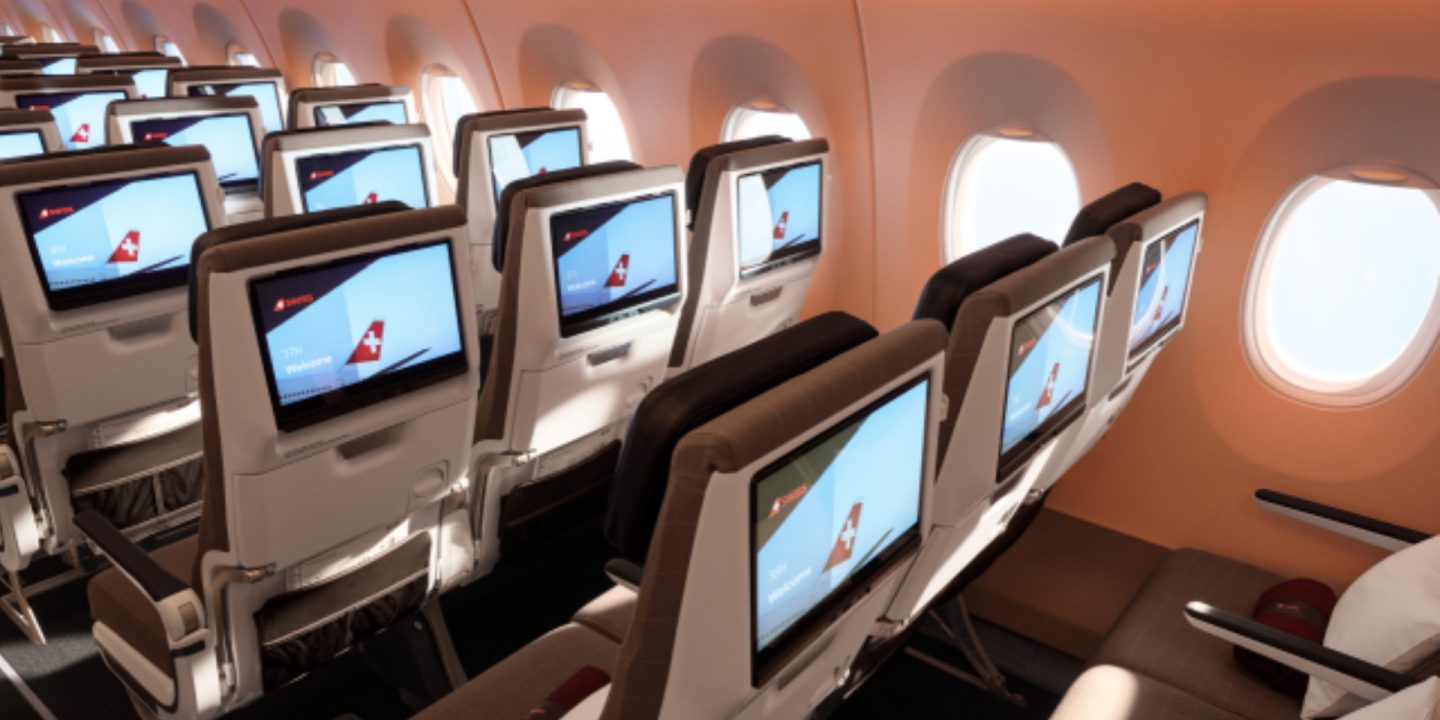 Economy class seats in the rear section.