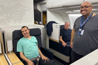 Jamie in the First Class smiling