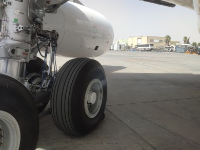Before the checkflight, a rejected take-off is carried out to test the function of the brakes. Before continuing, the brakes have to cool down.