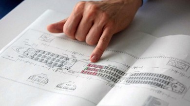 Showing the seat map of the new Airbus. 