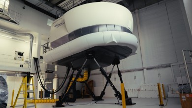 Hochmoderner Simulator bei Lufthansa Aviation Training Switzerland in Zürich-Opfikon.