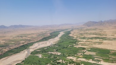 A green landscape in Afghanistan’s mountainous region.