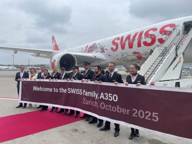 Unser Management Board und die Crew heissen den A350 herzlich willkommen zu Hause!
