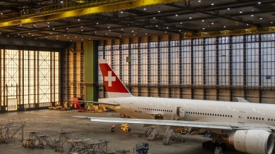 A look inside the SWISS Hangar.