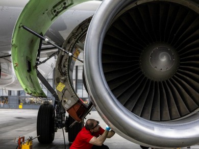 A mechanic at work. 