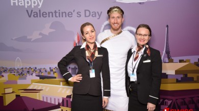 Cupid with people in the SWISS Photobooth