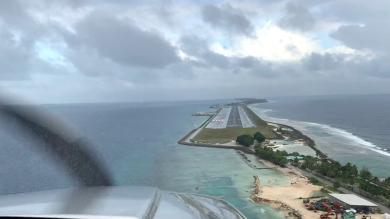 Landing in Majuro, the capital of the Marshall Islands