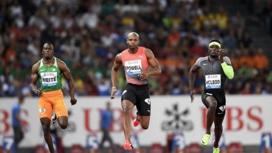 Three athletes running