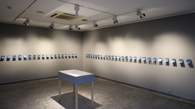 Ishita's solo exhibition ‘Sleeping in the Bed of Salt’ at the Espace Gallery in New Delhi, India. Image: Espace Gallery