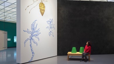 Ishita's installation (right) ‘Exotic Plants In The Garden–What To Do?’ at the Apropos Hodler exhibition at the Kunsthaus Zurich in 2024. Image: Nathanael Gautschi