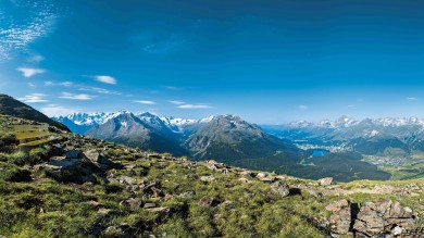 The Engadin from a bird's eye view: Muottas Muragl.