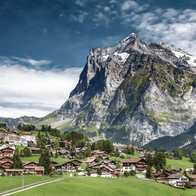Grindelwald Village in Berner Oberland, Switzerland