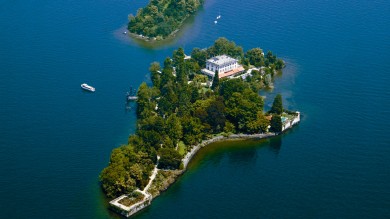 the two Brissago Islands in the middle of Lago Maggiore