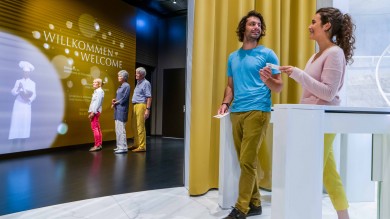 Eingang zur interaktiven Ausstellung.