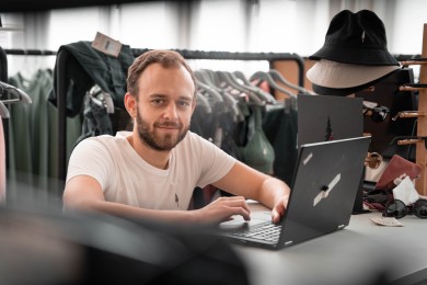 NIKIIN founder Nicholas in his office.