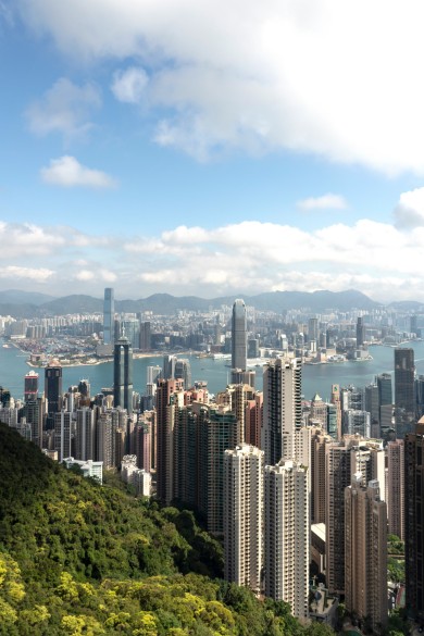 Hong Kong Februar 2024, The Peak, view on HGK