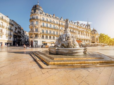 Place de la Comédie – The elegant heart of Montpellier with its historic opera house and vibrant café culture.