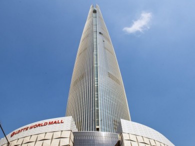 Der Seoul Lotte World Tower beherbergt zuoberst das Sky Observatorium.    