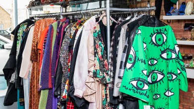 Vintage clothes displayed at the Relliks fashion store.