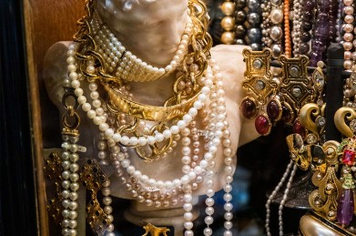 Antiques in the showcase of the Hirst Collection