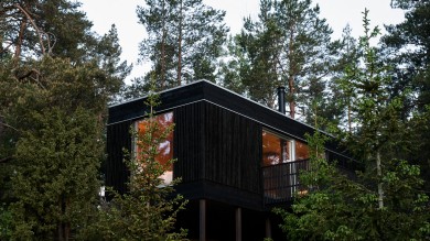 Tucked into the forest near Trosa, the cabins of Landet Stay offer a peaceful escape where minimalist design meets untouched nature.