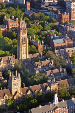 Late day aerial view of Central Campus